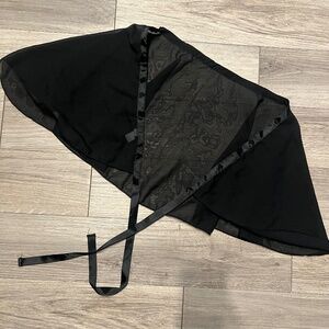 Mesh tie waist mini skirt